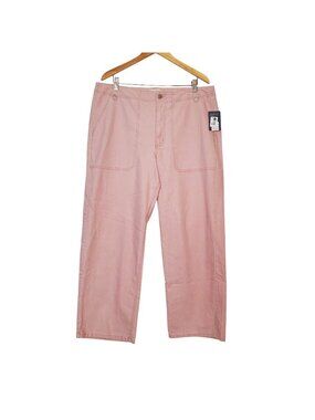 Universal Thread Womens Pink High-Rise Wide-Leg Pants Size 16 Cotton Blend With